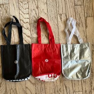 lululemon athletica Reusable Tote Bag Set - Black, Red, Silver